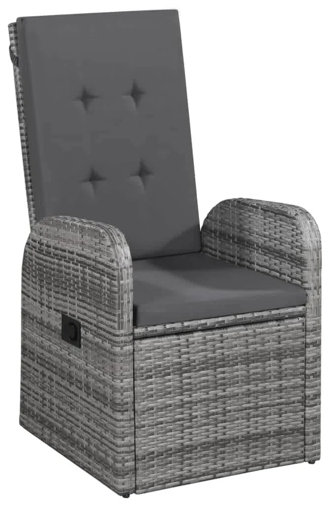 Set mobili da pranzo per giardino 9 pz con cuscini grigio