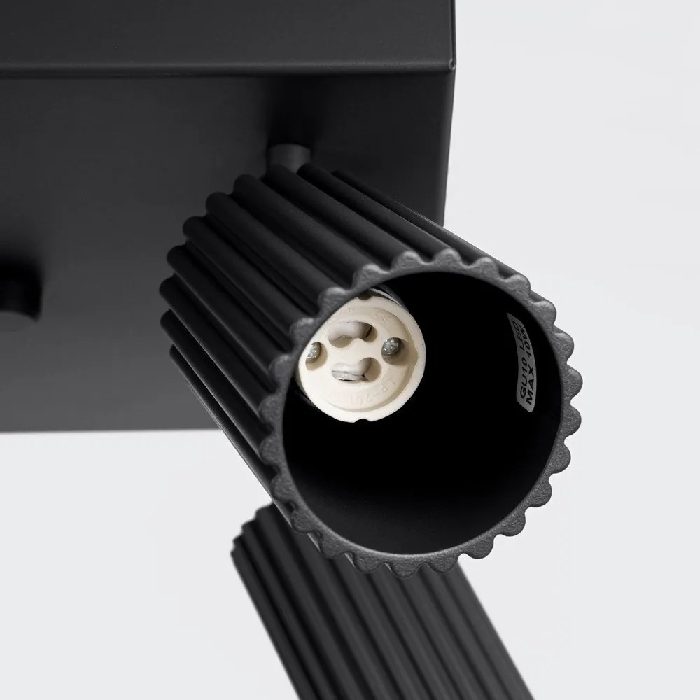 Faretto nero in metallo ø 6,5 cm Gleam – Sollux