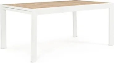 Tavolo Allungabile Da Esterno In Alluminio Bianco 100x160-240 Cm Belmar Bizzotto