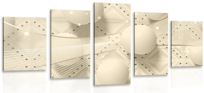 Quadri 5 pezzi – Lusso in seppia