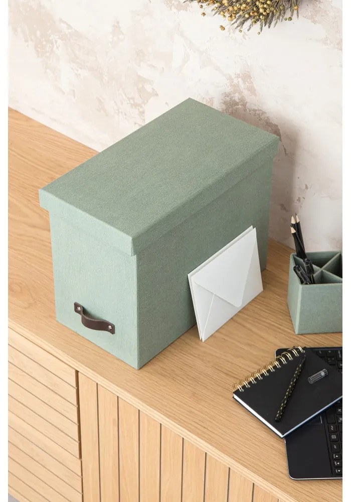 Organizer verde in cartone per documenti Johan Canvas Paper Laminate – Bigso