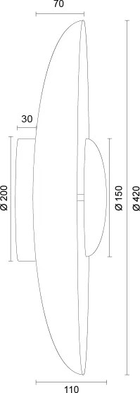 Argon 8865 - Applique LED BOLTON LED/12,5W/230V 3000K dorata