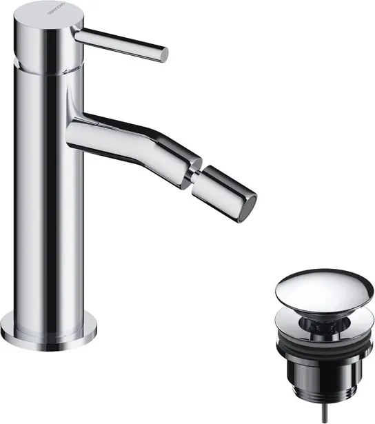 Rubinetto per bidet getto laminare cristallino LOOP SANYCCES cromo con piletta