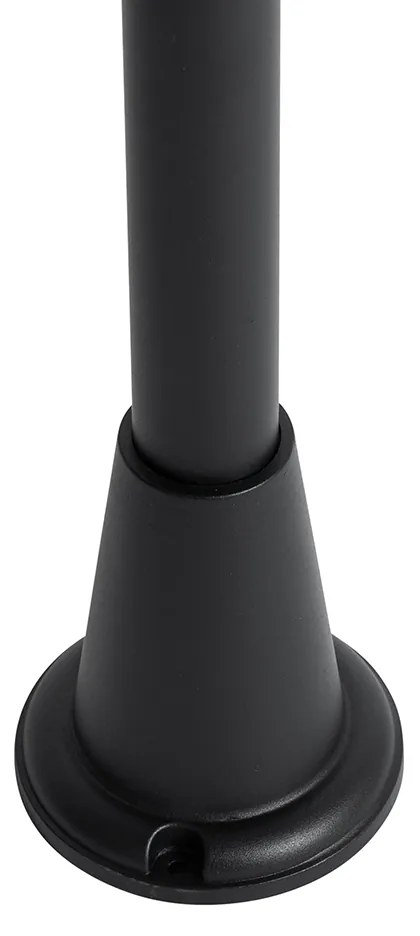 Lampada da terra per esterni nera con vetro scanalato 100 cm IP44 - Charlois Ribbed