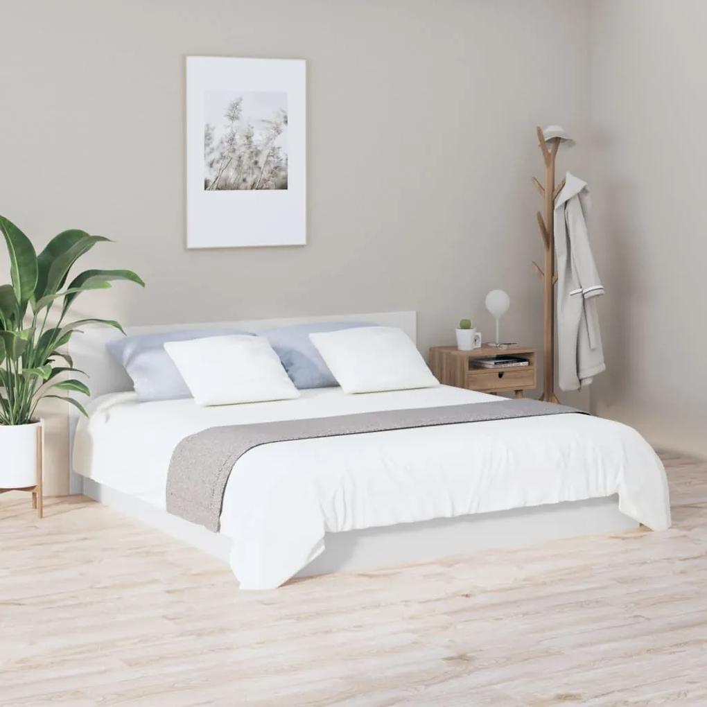Testiera per letto bianca 200x1,5x80 cm in legno multistrato