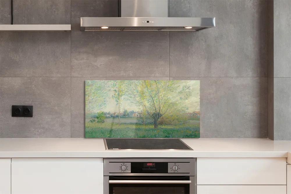 Pannello paraschizzi cucina I salici di Claude Monet 100x50 cm