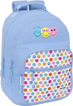 Zaino Scuola Smiley Joyful Azzurro Multicolore 32 x 42 x 15 cm