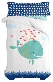 Set di copripiumino HappyFriday Moshi Moshi Whale Multicolore Singolo 2 Pezzi