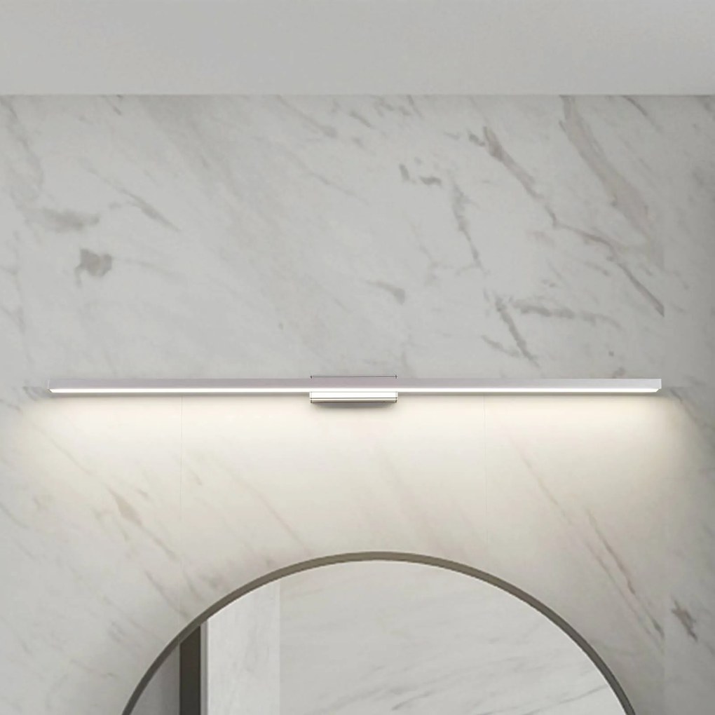 Lindby Luce da specchio per il bagno Alenia a LED, 120 cm, alluminio