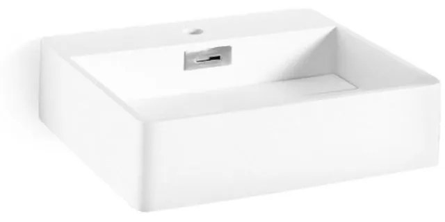 Lavabo da appoggio Momon  rettangolare in ceramica L 48 x P 43 x H 12.5 cm bianco