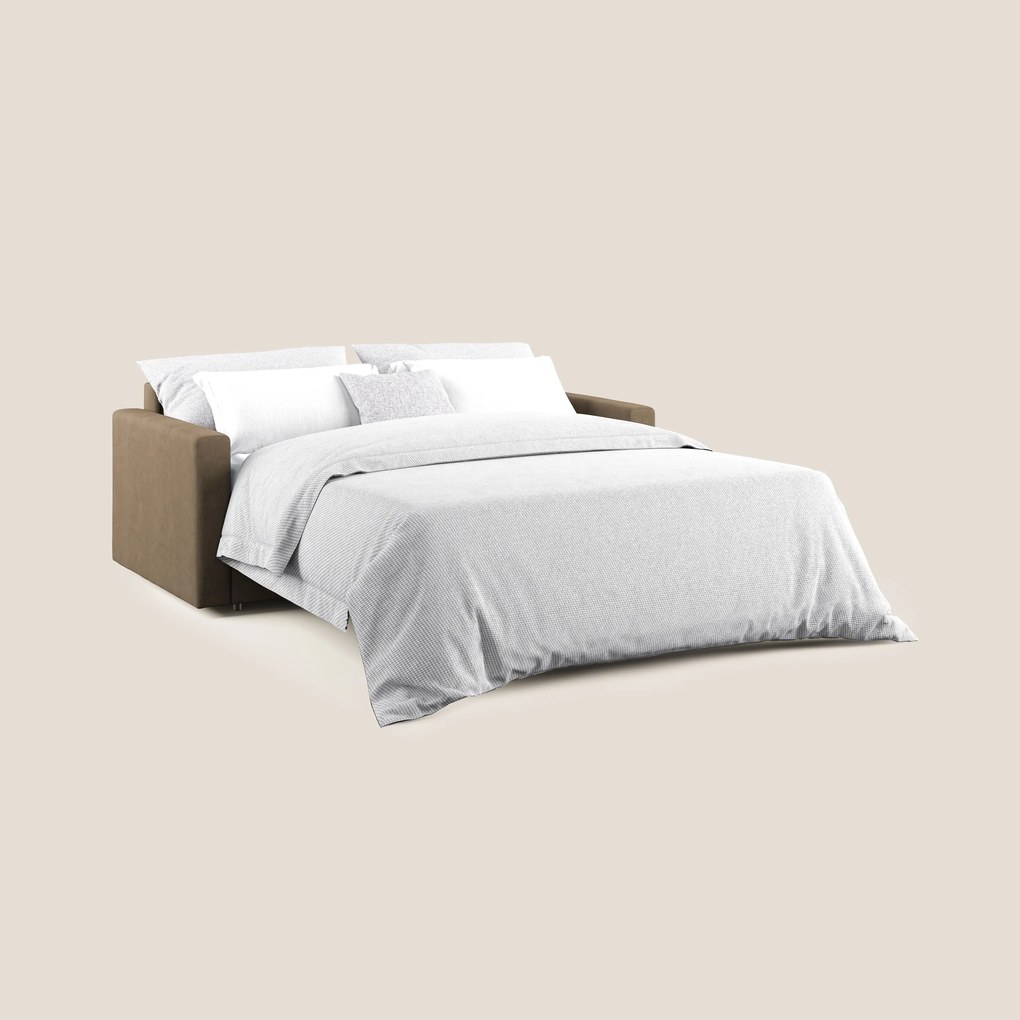 Chris Divano letto in microfibra smacchiabile T11 marrone