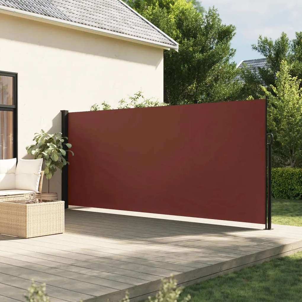 Tenda Da Sole Laterale Retrattile Marrone 180x500 Cm /
