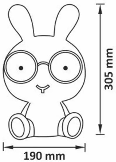 Lampada notturna LED RGBW dimmerabile 2,5W/230V con coniglio bianco