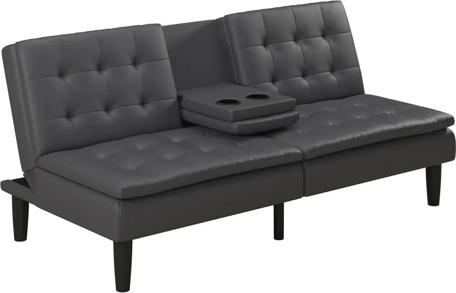 Divano letto grigio in similpelle 191 cm Maine - Støraa