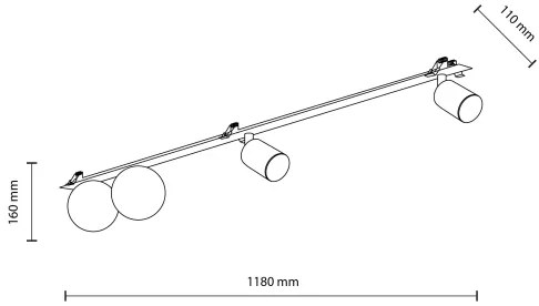Faretto da incasso VOX 2xG9/8W/230V + 2xGU10/10W nero
