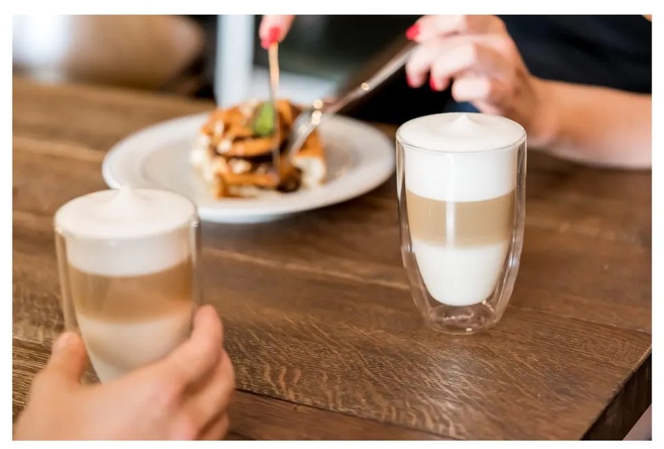 Tazze in set con parete doppia/da latte in vetro 6 pz 350 ml – Vialli Design