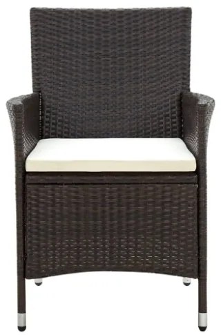 Set Mobili da Giardino 3 pz Polyrattan Marrone