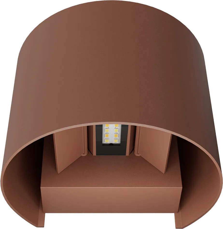 Applique LED 12W Bidirezione Curvo IP65 CCT con LED OSRAM - Corten
