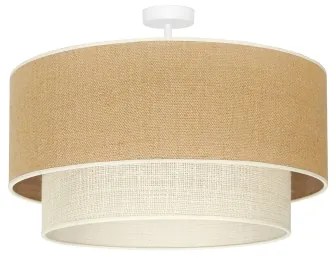 Duolla - Lampadario a plafone YUTE BOHO 3xE27/15W/230V diametro 60 cm marrone/color crema
