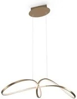 Lampadario A Sospensione Moderno Curve Alluminio Oro 1 Luce Led 42W