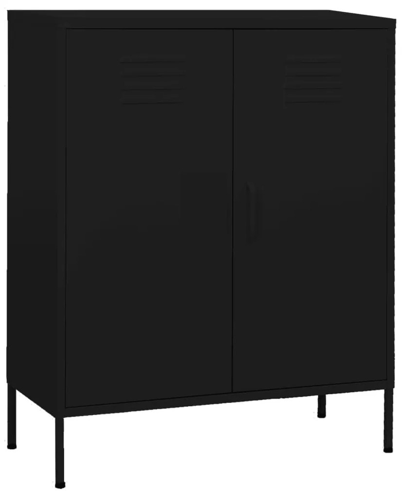 Armadietto Nero 80x35x101,5 Cm İn Acciaio /