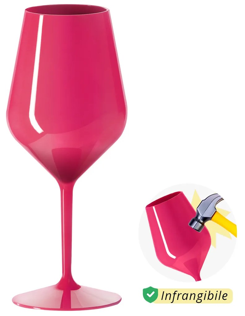 Calice vino in tritan 470 ml fucsia