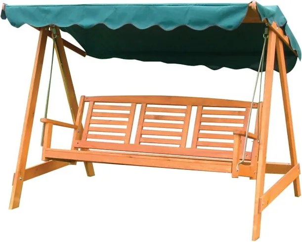 Altalena da giardino in legno verde-marrone Eden - Rojaplast