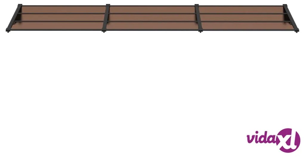vidaXL Tettoia per Porta Nera 358,5x90 cm in Policarbonato