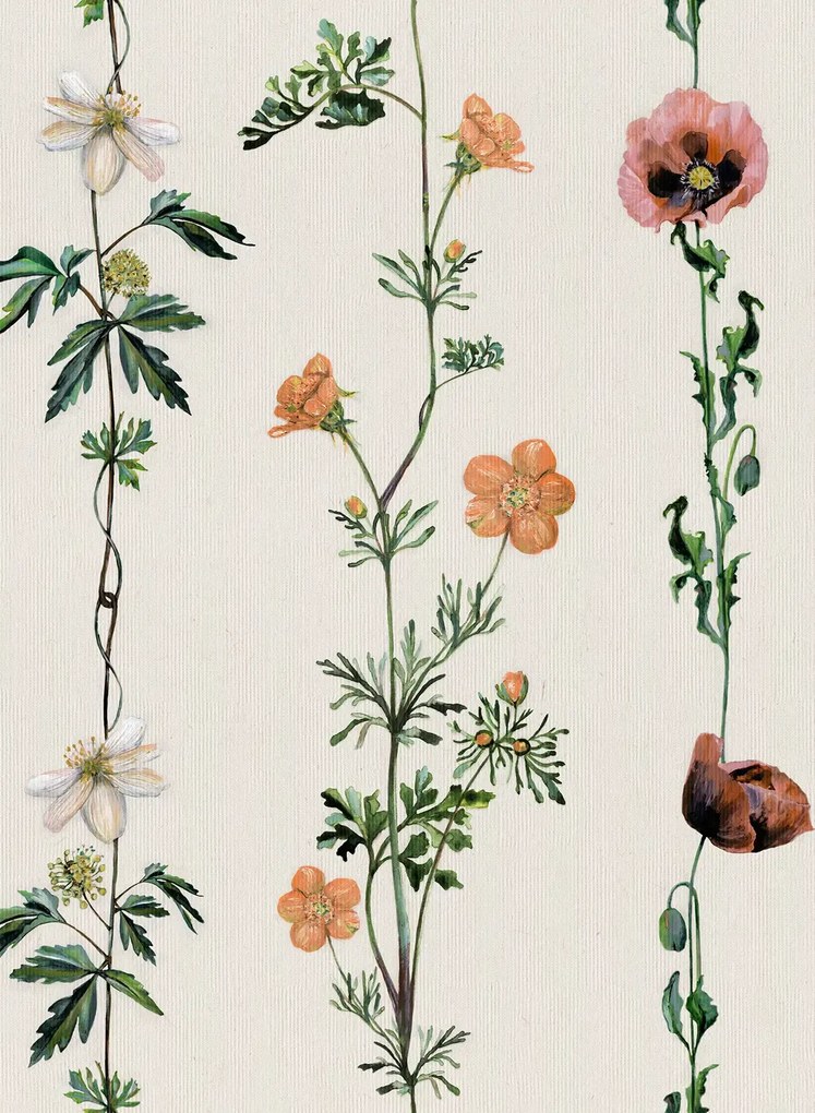 Coordonne Carta da parati Climbing Flowers - Linen