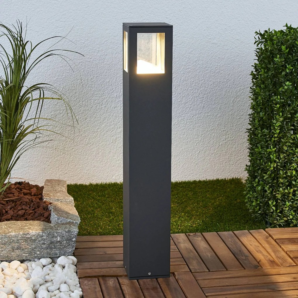 Lucande Lampione a LED Nicola, 65 cm, grigio grafite, P54