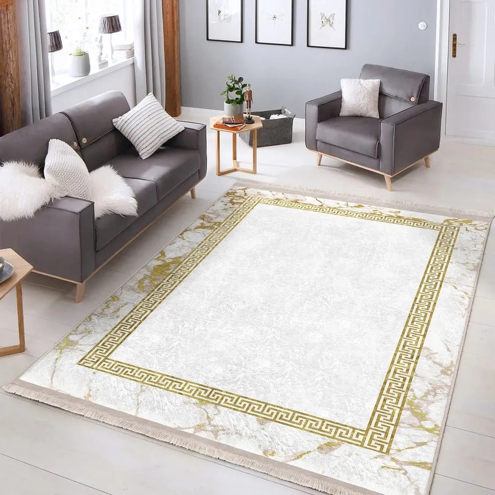 Tappeto bianco-oro 80x200 cm - Mila Home