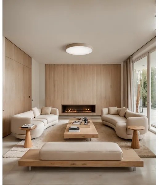 Brilagi - Plafoniera con sensore CLARE 6xE27/40W/230V diametro 80 cm beige