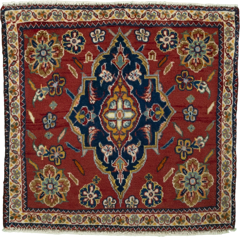 Shiraz Tappeto 60x60 Rosso (Iran) Annodato A Mano