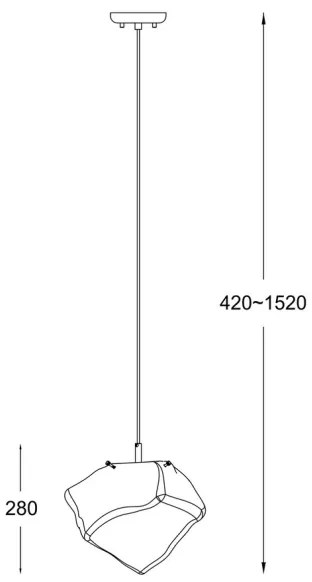 Zuma Line P0488-01B-U8AC - Lampadario su filo ROCK 1xE27/40W/230V