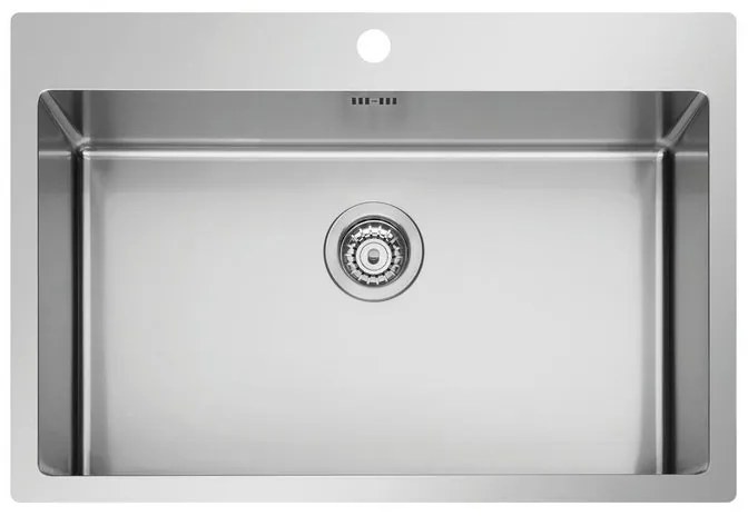 Lavello sopratop 1 vasca PYRAMIS Istros inox L 51 x L 75.5 cm argento