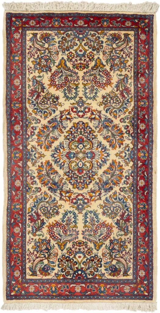 Sarouk Tappeto 70 x 130 (Iran) Annodato A Mano