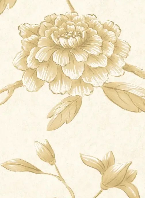 Lewis & Wood Carta da parati Jasper Peony - Buttermilk Reverse