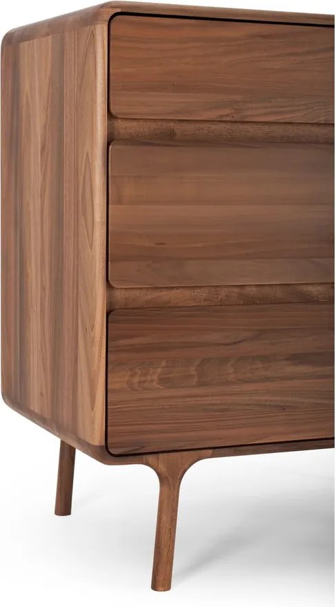 Cassettiera marrone in noce massiccio 90x90x45 cm Fawn – Gazzda