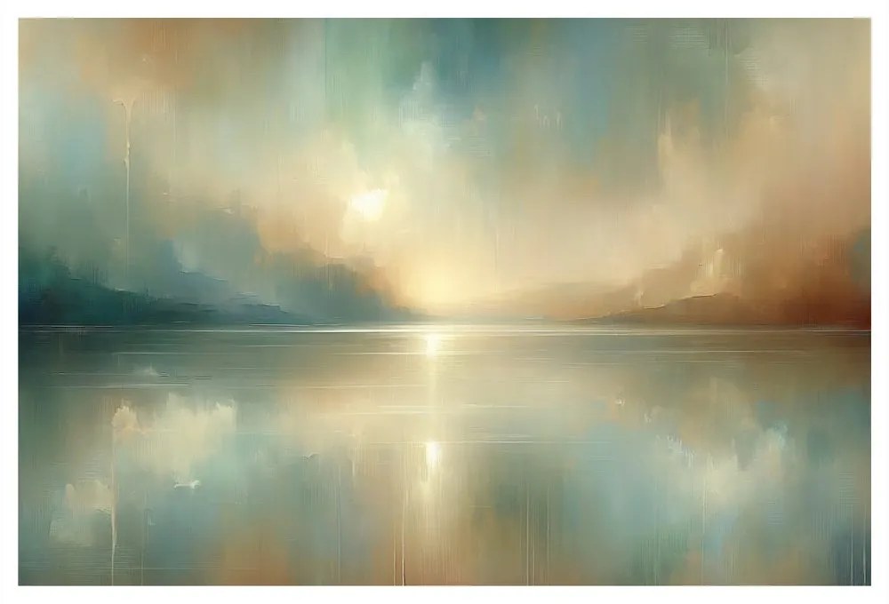Quadro su tela – Lago tranquillo al tramonto