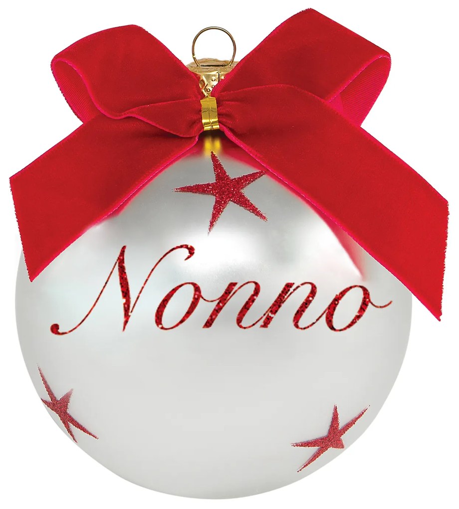 Pallina di Natale con scritta Nonno 10 cm