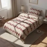 Parure copripiumino singolo geometrico bordeaux