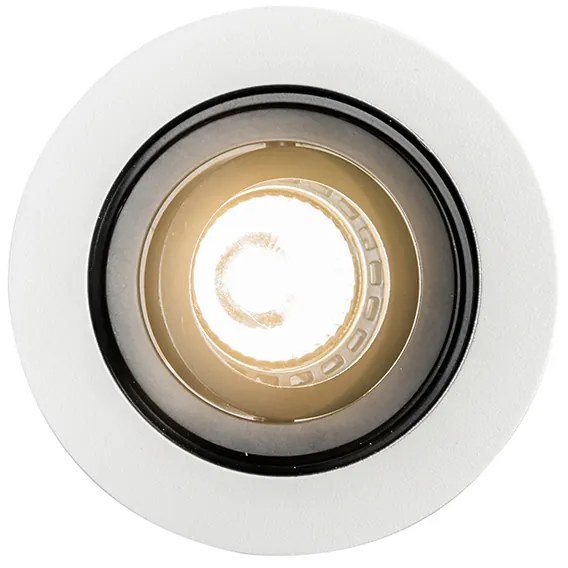 Faretto da incasso moderno bianco in acciaio set da 5 - Rondoo
