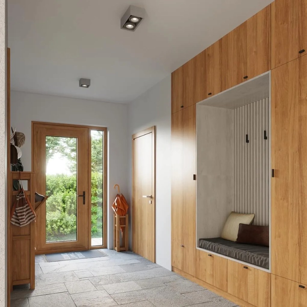 Lampada da soffitto QUATRO 2 in Cemento 2 basi AR111 - Grigia