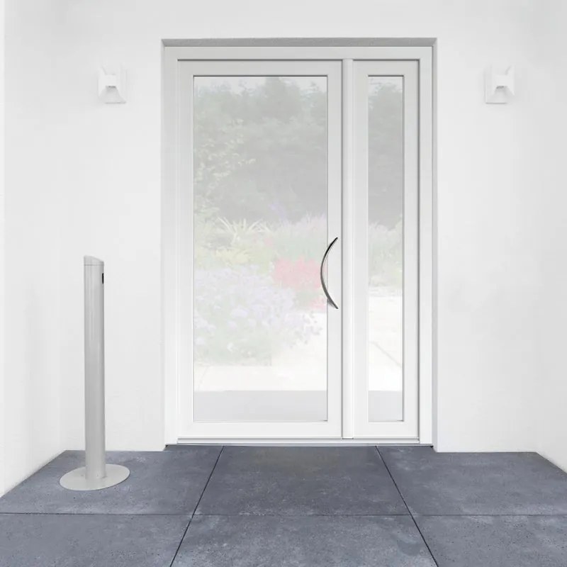 Portoncino d'ingresso Condo5 con vetro L 90 x H 210 cm in alluminio bianco, apertura spingere a sinistra