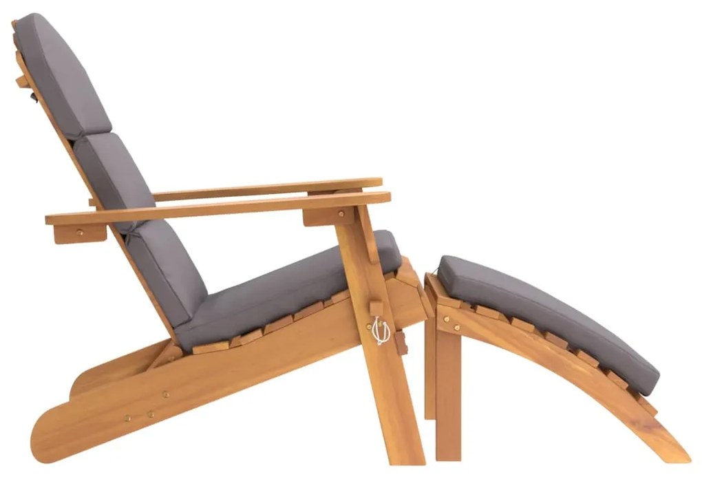 Sedia adirondack giardino con poggiapiedi legno massello acacia