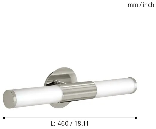 EGLO 87222-Applique da bagno PALMERA 2xE14/40W vetro opale bianco IP44
