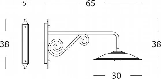 Lampada Applique Piccola Colore Grigio per Esterno Linea Piatto Antico Sovil...