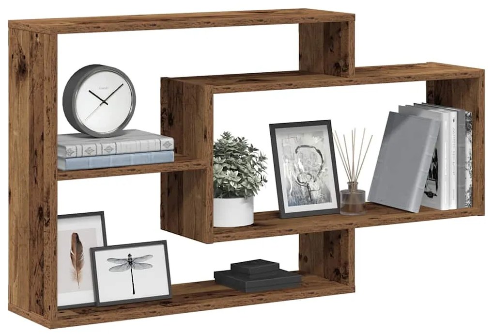 Scaffale A Parete Legno Antico 104x20x58,5 Cm İn Truciolato /