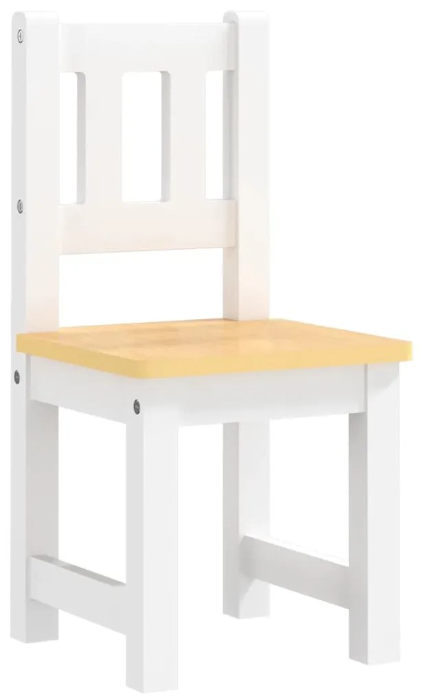 Set tavolo e sedie per bambini 4 pezzi bianco e beige in mdf