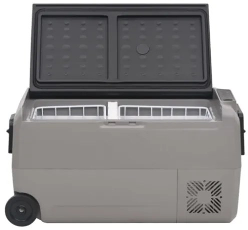 Borsa Frigo con Ruote e Adattatore Nera e Grigia 36 L PP e PE